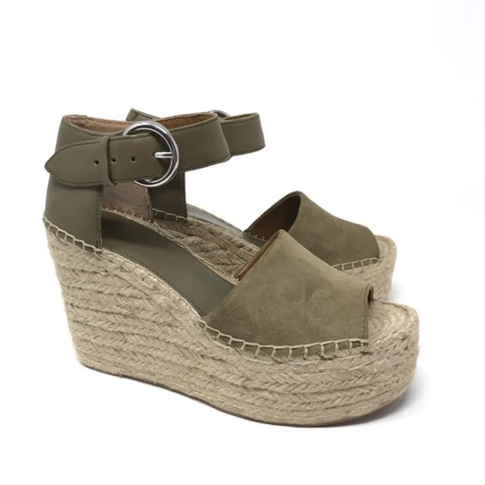 𝅺MARC Fisher Green Suede Alida Espadrille Shoes 9.5